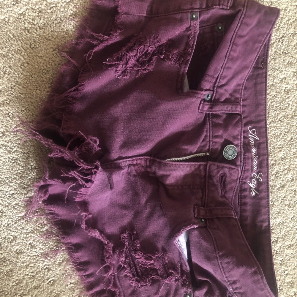 Maroon American Eagle festival shorts
